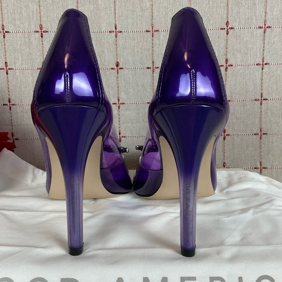 Good American 'CINDER-F*CKING-RELLA' Clear PUMP Size 9.5 Purple New Stiletto - Picture 6 of 7